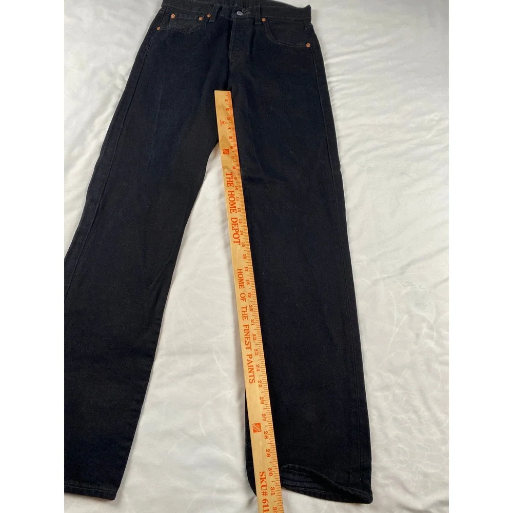 Levi's 501 Original Fit Jeans Mens 30x34 Black Excellent Straight Leg Button Fly